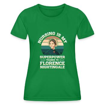 Krankenschwester Florence Nightingale Medizinische - Frauen Funktions-T-Shirt - Kelly Green - Vorne - AI Model Female 172 dark (172cm)