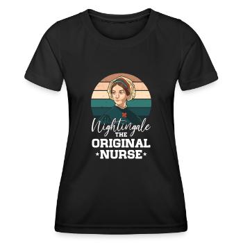 Infirmière Florence Nightingale Medical - T-shirt sport Femme - noir - Devant - AI Model Female 172 light (172cm)