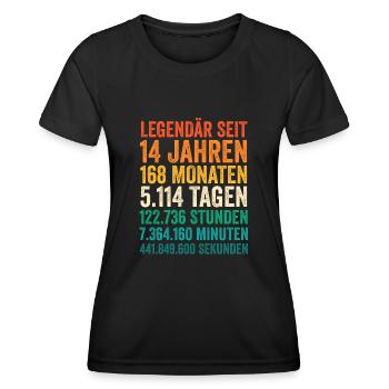 14 Jahre Vierzehnter Geburtstag - Frauen Funktions-T-Shirt - Schwarz - Vorne - AI Model Female 172 light (172cm)