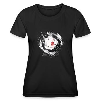Cercle de calligraphie chinoise - T-shirt sport Femme - noir - Devant - AI Model Female 172 light (172cm)