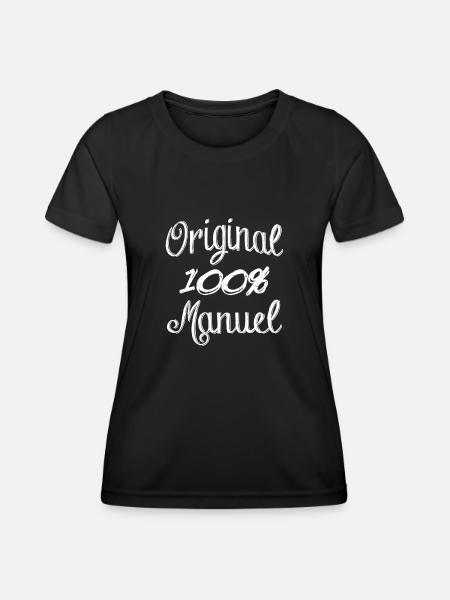 100% Original Manuel - Frauen Funktions-T-Shirt - Schwarz