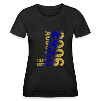 2006 August Limited Edition 17. Geburtstag Outfit - Frauen Funktions-T-Shirt - Schwarz - Vorne - AI Model Female 172 light (172cm)