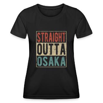 Straight Outta Osaka - Frauen Funktions-T-Shirt - Schwarz - Vorne - AI Model Female 172 light (172cm)