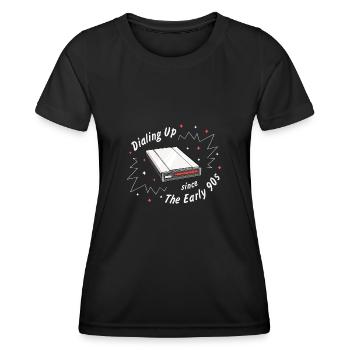 90s Nostalgia Retro 90s Dial-up - Women's Functional T-Shirt - black - Front - AI Model Female 172 light (172cm)