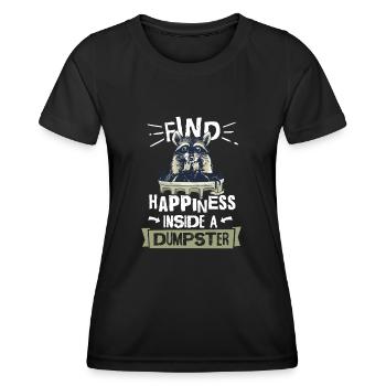 Amateur de raton laveur ramassant des ordures, - T-shirt sport Femme - noir - Devant - AI Model Female 172 light (172cm)