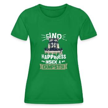 Waschbärenliebhaber, Der Müll Pflückt, - Frauen Funktions-T-Shirt - Kelly Green - Vorne - AI Model Female 172 dark (172cm)