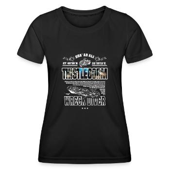 Wreck Thistlegorm Egypt Diving History - Women's Functional T-Shirt - black - Front - AI Model Female 172 light (172cm)