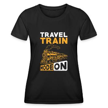 Train journey - Women's Functional T-Shirt - black - Front - AI Model Female 172 light (172cm)