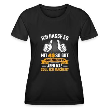 49 Geburtstag 49 Jahre 49 Lebensjahr 49 Lebenalter - Frauen Funktions-T-Shirt - Schwarz - Vorne - AI Model Female 172 light (172cm)