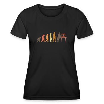 Imprimante 3D Evolution Imprimante 3D Rétro - T-shirt sport Femme - noir - Devant - AI Model Female 172 light (172cm)