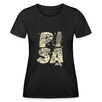 Pise Italie Vacances Souvenir - T-shirt sport Femme - noir - Devant - AI Model Female 172 light (172cm)