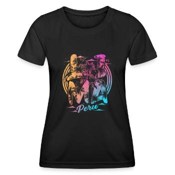 Lima Peru Souvenir Urlaub - Frauen Funktions-T-Shirt - Schwarz - Vorne - AI Model Female 172 light (172cm)