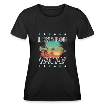 Lissabon Urlaub - Frauen Funktions-T-Shirt - Schwarz - Vorne - AI Model Female 172 light (172cm)