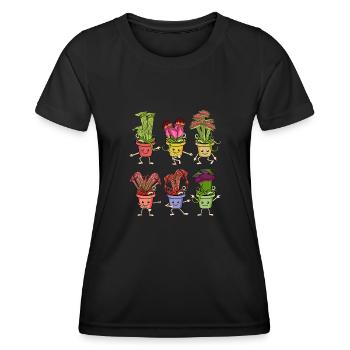 Fleischfressende Pflanzen Venus Fliegenfalle - Frauen Funktions-T-Shirt - Schwarz - Vorne - AI Model Female 172 light (172cm)