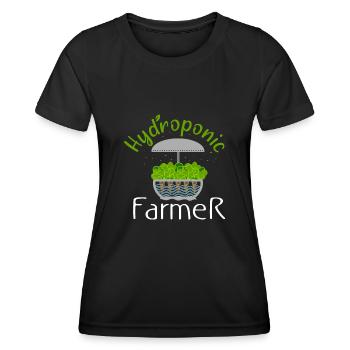 Hydrophonie Agriculteur Horticulture Agriculture - T-shirt sport Femme - noir - Devant - AI Model Female 172 light (172cm)