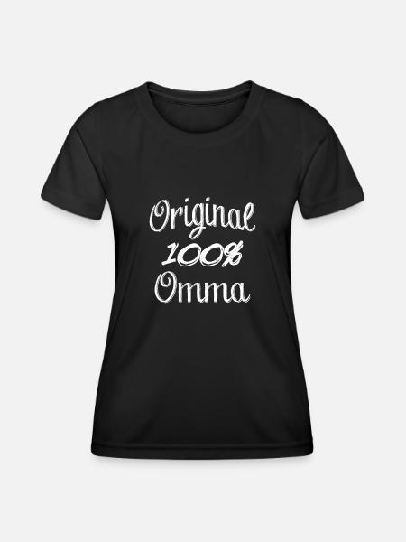 Original 100% Omma - Frauen Funktions-T-Shirt - Schwarz