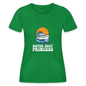 Motor Boat Princess Pontoon Queen Motorboating - Women's Functional T-Shirt - kelly green - Front - AI Model Female 172 dark (172cm)