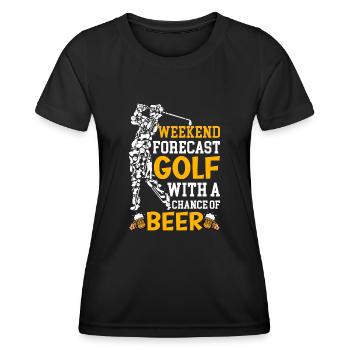 Golf Golfen Golfspieler Golfspieler Golfschläger - Frauen Funktions-T-Shirt - Schwarz - Vorne - AI Model Female 172 light (172cm)