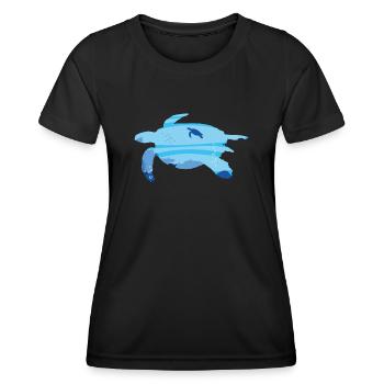 Sea Turtle Tortoise - Frauen Funktions-T-Shirt - Schwarz - Vorne - AI Model Female 172 light (172cm)