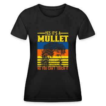 Mullet Coiffure Vokuhila Coiffure - T-shirt sport Femme - noir - Devant - AI Model Female 172 light (172cm)