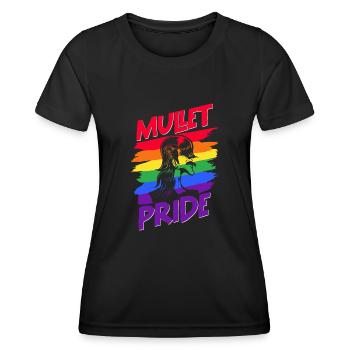 Mullet Coiffure Vokuhila Coiffure - T-shirt sport Femme - noir - Devant - AI Model Female 172 light (172cm)