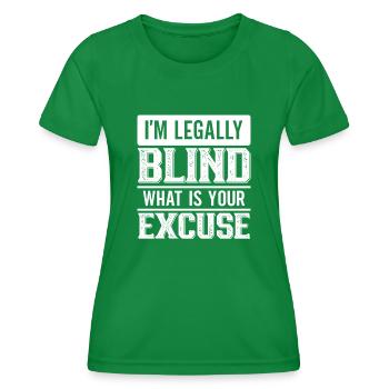 Blindheitsbewusstsein Gesetzlich Blind - Frauen Funktions-T-Shirt - Kelly Green - Vorne - AI Model Female 172 dark (172cm)