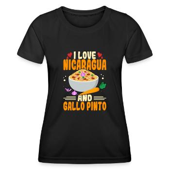Love Nicaragua Gallo Pinto Cuisine d’Amérique centrale - T-shirt sport Femme - noir - Devant - AI Model Female 172 light (172cm)