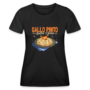 Gallo Pinto Poulet tacheté - T-shirt sport Femme - noir - Devant - AI Model Female 172 light (172cm)