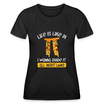La vie est comme Pi - T-shirt sport Femme - noir - Devant - AI Model Female 172 light (172cm)