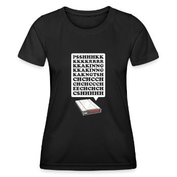 90er Nostalgie Retro 90er Einwahl Internet Vintage - Frauen Funktions-T-Shirt - Schwarz - Vorne - AI Model Female 172 light (172cm)