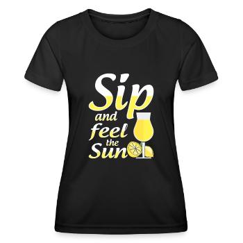 Limoncello italien amateur de liqueur de citron - T-shirt sport Femme - noir - Devant - AI Model Female 172 light (172cm)