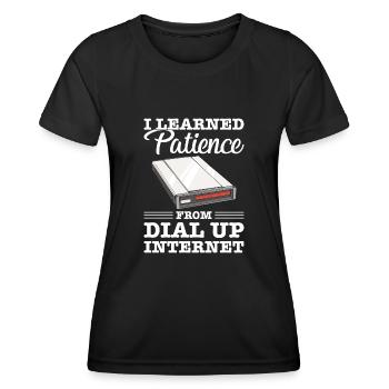 90s Nostalgia Retro 90s Dial Up - Women's Functional T-Shirt - black - Front - AI Model Female 172 light (172cm)