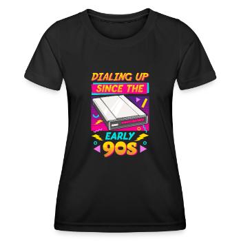 90s Nostalgia Retro 90s Dial Up - Women's Functional T-Shirt - black - Front - AI Model Female 172 light (172cm)