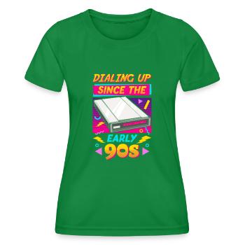90er Jahre Nostalgie Retro 90er Jahre Dial Up - Frauen Funktions-T-Shirt - Kelly Green - Vorne - AI Model Female 172 dark (172cm)