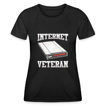 90s Nostalgia Retro 90s Dial Up - Women's Functional T-Shirt - black - Front - AI Model Female 172 light (172cm)