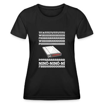 90er Nostalgie Retro 90er Einwahl Internet Vintage - Frauen Funktions-T-Shirt - Schwarz - Vorne - AI Model Female 172 light (172cm)