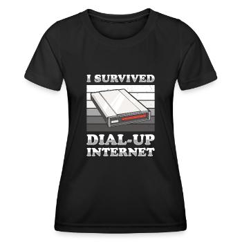 90s Nostalgia Retro 90s Dial Up - Women's Functional T-Shirt - black - Front - AI Model Female 172 light (172cm)