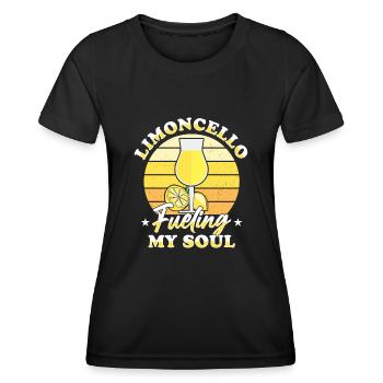 Limoncello italien amateur de liqueur de citron - T-shirt sport Femme - noir - Devant - AI Model Female 172 light (172cm)