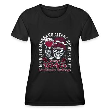 78. Geburtstag 1945 78er Guter Jahrgang - Frauen Funktions-T-Shirt - Schwarz - Vorne - AI Model Female 172 light (172cm)