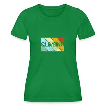 Klettern Retro - Frauen Funktions-T-Shirt - Kelly Green - Vorne - AI Model Female 172 dark (172cm)