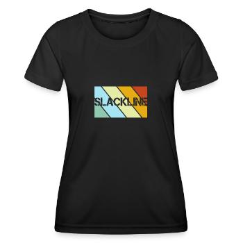 Slackline Rétro - T-shirt sport Femme - noir - Devant - AI Model Female 172 light (172cm)