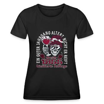68. Geburtstag 1955 68er Guter Jahrgang - Frauen Funktions-T-Shirt - Schwarz - Vorne - AI Model Female 172 light (172cm)