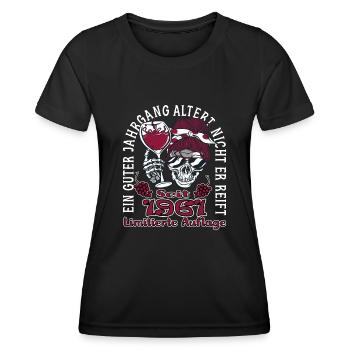 62. Geburtstag 1961 62er Guter Jahrgang - Frauen Funktions-T-Shirt - Schwarz - Vorne - AI Model Female 172 light (172cm)