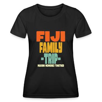 Fiji Family Trip Urlaub - Frauen Funktions-T-Shirt - Schwarz - Vorne - AI Model Female 172 light (172cm)
