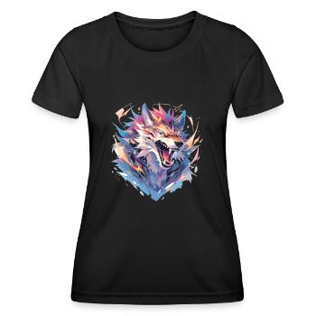 Polygone de loup - T-shirt sport Femme - noir - Devant - AI Model Female 172 light (172cm)