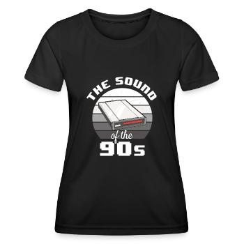 90er Nostalgie Retro 90er Einwahl Internet Vintage - Frauen Funktions-T-Shirt - Schwarz - Vorne - AI Model Female 172 light (172cm)