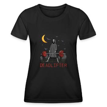 Deadlifter Skeleton Bodybuilding Fitness Workout - T-shirt sport Femme - noir - Devant - AI Model Female 172 light (172cm)