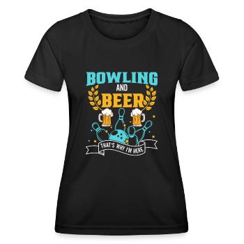 Bowling Skittles Bowler Bowling Club - Women's Functional T-Shirt - black - Front - AI Model Female 172 light (172cm)