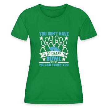 Bowling Skittles Bowler Bowling Club - Women's Functional T-Shirt - kelly green - Front - AI Model Female 172 dark (172cm)