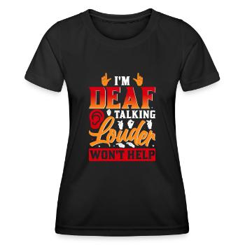 Deaf Deafness Hearing loss Hearing loss - Women's Functional T-Shirt - black - Front - AI Model Female 172 light (172cm)